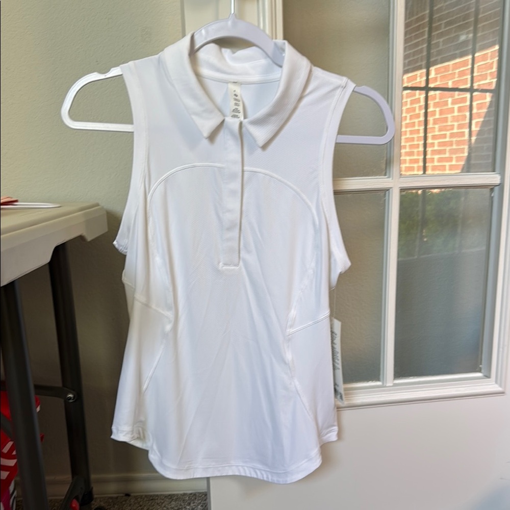 Brand New Lululemon Women's White Sleeveless Golf Polo